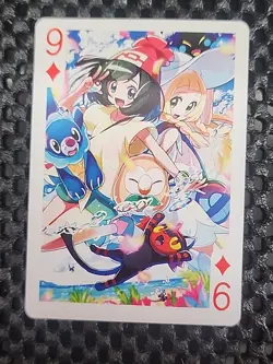 Lillie Rowlet Popplio Pokemon Playing Card Poker Card Cosmog - Image 1
