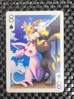 Cute Eevee Umbreon Sylveon Playing Card Pokemon Poker Card with Pikachu back - Image 1