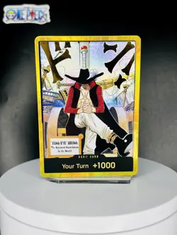 One Piece Card Game 🏴‍☠DON!! Card Dracule Mihawk "GOLD" NM Foil ENGLISH - Image 1