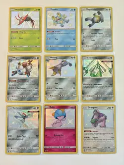 Lot Of 9 Pokemon Hidden Fates Shiny Cards Near Mint - Oranguru Magnemite Ralts - Image 1