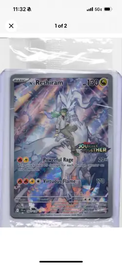 N's Reshiram 167/159 Stamped Promo Journey Together Pokemon Card Sealed - Image 2