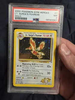 Pokemon 2000 Gym Heroes Lt. Surge's Fearow Holo Card #7/132 PSA 7 - Image 1