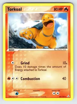 Torkoal 33/110 2006 EX Holon Phantoms Pokemon Card Arita Art No Holo Rare Lp/Vlp - Image 1