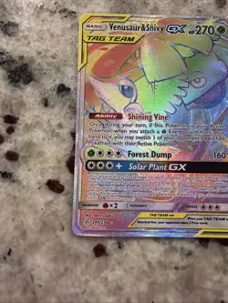 Pokemon TCG Venusaur & Snivy GX Cosmic Eclipse Rainbow Rare Card 249/236 - Image 4