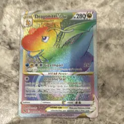 Pokemon Dragonite VSTAR Secret Rare Rainbow Holo Full Art Card 081/078 GO - Image 1
