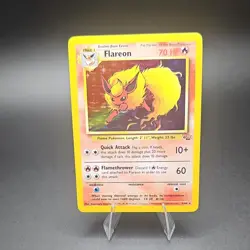 Pokemon Flareon Jungle Holo Rare Unlimited Stage 1 3/64 70 HP 1999 - Image 1