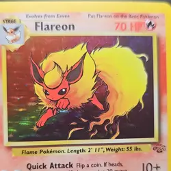 Pokemon Flareon Jungle Holo Rare Unlimited Stage 1 3/64 70 HP 1999 - Image 4