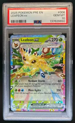 2025 Pokemon Prismatic Evolutions Leafeon ex Promos #006/131 PSA 10 - Image 1