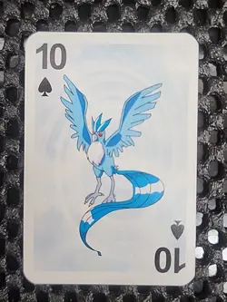 Articuno Pokemon 1999 Mini Deck Playing Cards 2.5x1.75in Ten Of Spades Blue Back - Image 1