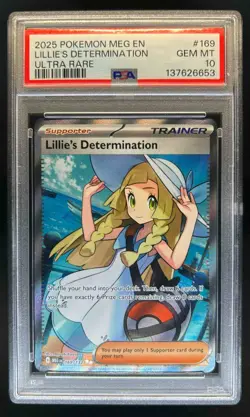 2025 Pokemon Mega Evolution Lillie's Determination Ultra Rare #169/132 PSA 10 - Image 1