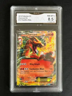 Graded Charizard EX #12 Flashfire Pokemon Holo 2014 GMA 8.5 - Image 1