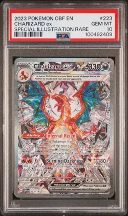 2023 Pokemon Obsidian Flames Charizard Ex #223 GEM MT PSA 10 Special Illus. Rare - Image 1