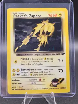 2000 Pokemon Rocket's Zapdos HOLO RARE 1st EDITION 15/132 - Image 1