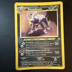 Pokemon TCG Houndoom 2001 Neo Discovery Holo Rare 4/75 Stage 1 - Image 1