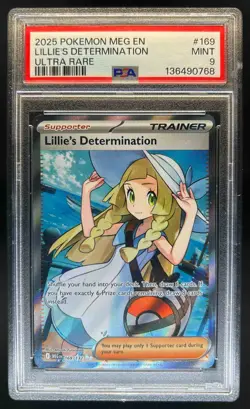 2025 Pokemon Mega Evolution Lillie's Determination Ultra Rare #169/132 PSA 9 - Image 1