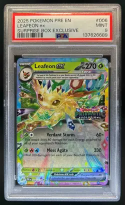 2025 Pokemon Prismatic Evolutions Leafeon ex Promos #006/131 PSA 9 - Image 1