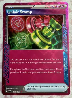 Unfair Stamp 165/167 Ace Spec - Pokemon TCG Twilight Masquerade 165/167 - Image 1