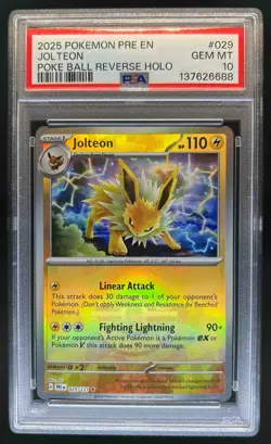 2025 Pokemon Prismatic Evolutions Jolteon Reverse Holo #029/131 PSA 10 - Image 1