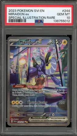 Pokemon Miraidon ex Scarlet & Violet Special Illustration Rare #244 PSA 10 - Image 1