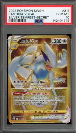 Pokemon Lugia VSTAR Silver Tempest Secret Rare #211 PSA 10 Gem Mint - Image 1