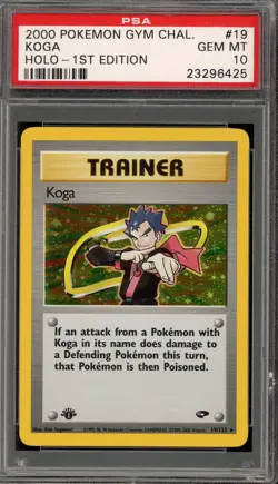 Pokemon Koga Gym Challenge 1st Edition Holo Rare #19 PSA 10 Gem Mint - Image 1
