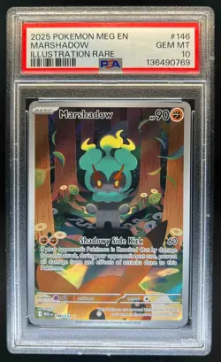 2025 Pokemon Mega Evolution Marshadow Illustration Rare #146/132 PSA 10 - Image 1