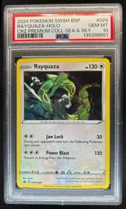 2024 Pokemon BSP Rayquaza Holo Premium Collection Sea & Sky #SWSH029 PSA 10 - Image 1