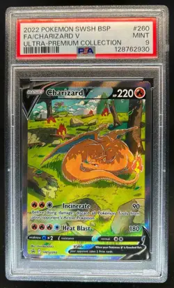 2019-2023 Pokemon SWSH Black Star Promos Charizard V Ultra Premium SWSH260 PSA 9 - Image 1