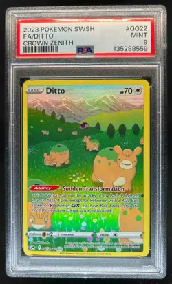 2023 Pokemon SWSH Crown Zenith Ditto Galarian Gallery #GG22/GG70 PSA 9 - Image 1