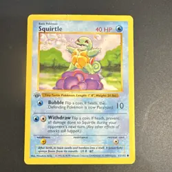 Pokemon TCG Squirtle 1st Edition Shadowless Base Set - Image 1