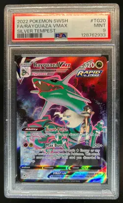 2022 Pokemon Silver Tempest Rayquaza VMAX Trainer Gallery Holo #TG20/TG30 PSA 9 - Image 1