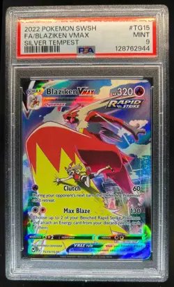 2022 Pokemon Silver Tempest Blaziken VM Trainer Gallery Holo #TG15/TG30 PSA 9 - Image 1