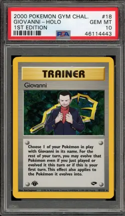 Pokemon Giovanni Gym Challenge 1st Edition Holo Rare #18 PSA 10 Gem Mint - Image 1