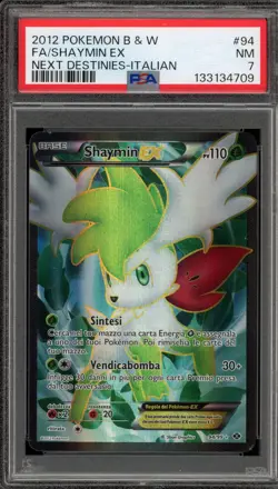 Pokemon Shaymin EX Next Destinies ITALIAN Full Art #94 PSA 7 - Image 1
