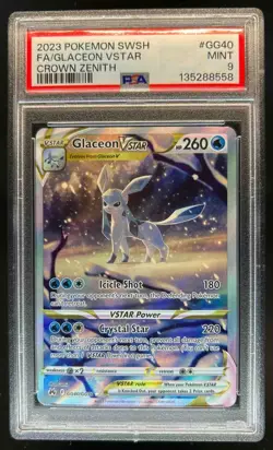 2023 Pokemon SWSH Crown Zenith Glaceon VST Galarian Gallery #GG40/GG70 PSA 9 - Image 1