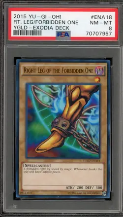 Yu-Gi-Oh! Right Leg of the Forbidden One Exodia Deck YGLD-ENA18 PSA 8 - Image 1
