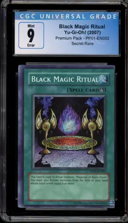 Yu-Gi-Oh! Black Magic Ritual Premium Pk. PP01-EN002 Minor Miscut Error CGC 9 - Image 1