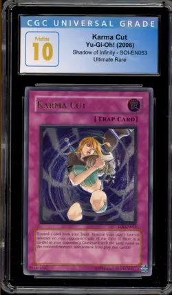 Yu-Gi-Oh! Karma Cut Shadow of Infinity Ultimate Rare SOI-EN053 CGC 10 Pristine - Image 1