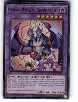 Yugioh! 1x Garura Wings of Resonant Life RA02-EN024 Ultra Rare - Image 1