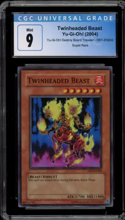 Yu-Gi-Oh! Twinheaded Beast Destiny Board Traveler DBT-EN003 CGC 9 Mint - Image 1