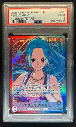 2025 One Piece EB03 Japanese Nefeltari Vivi Alternate Art #EB03-001 PSA 9 MINT - Image 1