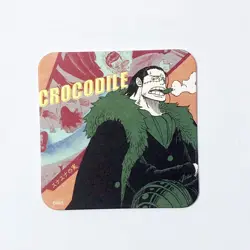 R068 Crocodile Japanese One Piece Devil Fruit Art Coaster 3.5in - Image 1