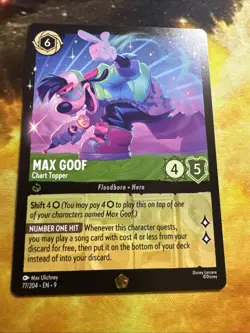 Disney Lorcana - Fabled - Max Goof - Chart Topper Legendary Non-Foil Rare 77/204 - Image 1