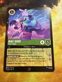 Disney Lorcana - Fabled - Max Goof - Chart Topper Legendary Non-Foil Rare 77/204 - Image 3