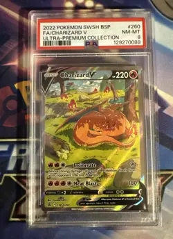 Pokemon Charizard V SWSH260 SWSH: Sword & Shield Promo Cards Holo PSA 8 - Image 1