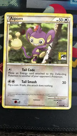 Pokemon Aipom SDCC San Diego Comic Con Stamped 43/95 Promo card 2010 NM - Image 1