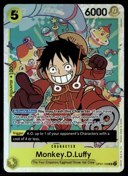 -ERROR CARD 2024 ONE PIECE OP07-109 | 500 YEARS IN THE FUTURE MONKEY D. LUFFY - Image 1