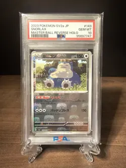 PSA 10 - Snorlax Master Ball Reverse Holo 143/165 Japanese Pokemon 151 Card - Image 1