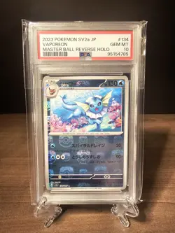 PSA 10 - Vaporeon Master Ball Reverse Holo 134/165 Japanese Pokemon 151 Card - Image 1
