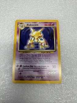 Alakazam Pokemon TCG Base Set Holo Card 1/102 Unlimited Holo Rare 1999 S3 - Image 5